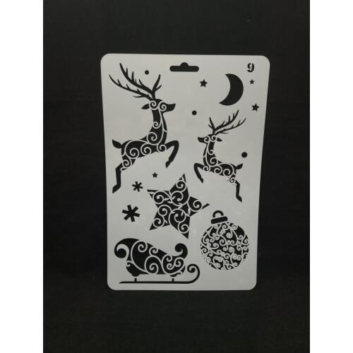 Christmas Layering Stencils for Diy scrapbook/photo album Decorative Embossing coloring,painting stencil,home decor