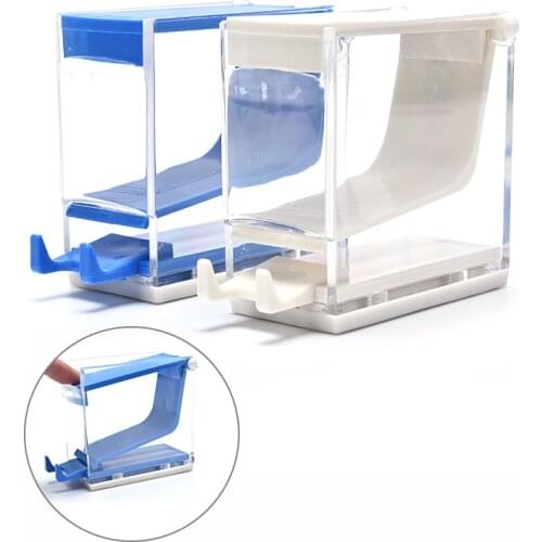 Dental White Blue Color Dentist Cotton Roll Dispenser Holder Press Type Box