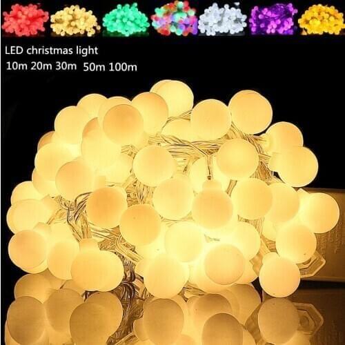 LED string lights spherical garland, 10M-50M Christmas light , decorative light garland for wedding banquet family decoration