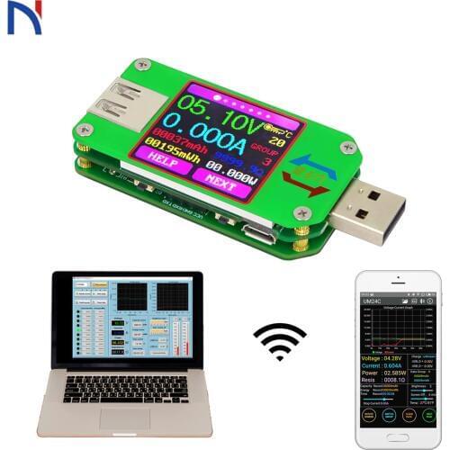 UM34/UM34C USB 2.0 Color LCD Display USB Voltage Tester Current Meter Voltmeter Battery Charge Measure Voltage Ammeter