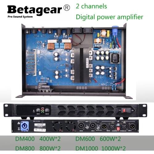 Betagear DM400/DM600/DM800/DM1000 Power Amplifier Professional Audio Stereo Class D 2 Channel Stage Audio Speaker Amplifier