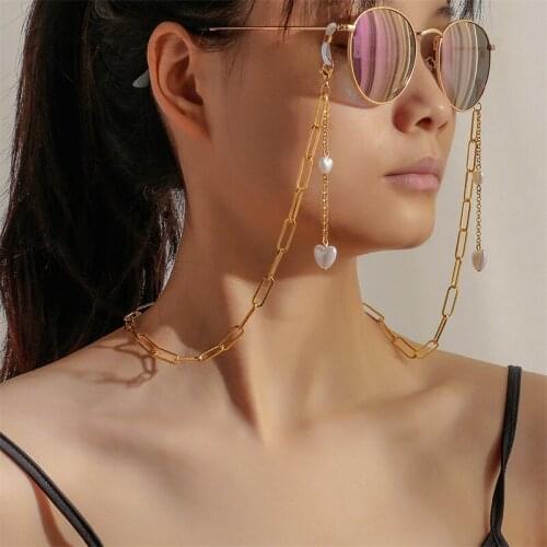 CHUNSHI Simple Metal Chain 2021 Trend Impact Love Pearl Retro Glasses Chain Stainless Steel Personality Mask Pendant Chain