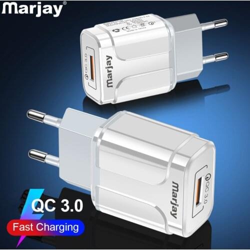 Marjay 18W usb charger quick charge 3.0 QC Phone Charger for iPhone 7 8 XS Xiaomi Huawei P20 Lite Samsung s9 S8 A50 Fast Charger