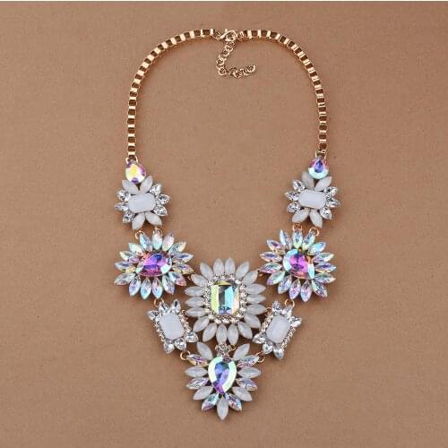 2021 Summer Geometric Fashion Crystal Choker Necklace Women Wedding Boho Statement Necklace Custom Chocker Jewelry Wholesale