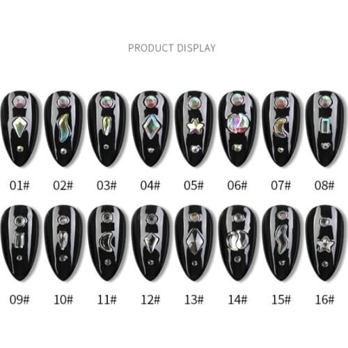 1 Box AB Color Different Model Nail Rhinestone Gold Flat Bottom Multi-size Crystals Nail Art 3D Decoration Strass Gem