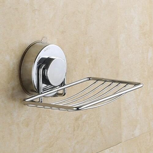 2 Pieces Suction Soap Holder Stainless Steel Wall Soap Dish Shower Box Dish for Bathroom