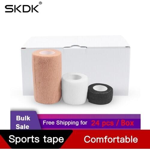 SKDK 24pc Non Woven Bandage Rolls Athletic Tape Self Adherent Cohesive Wrap Bandages Bundle Pack for Wrist & Hand Premium-Grade