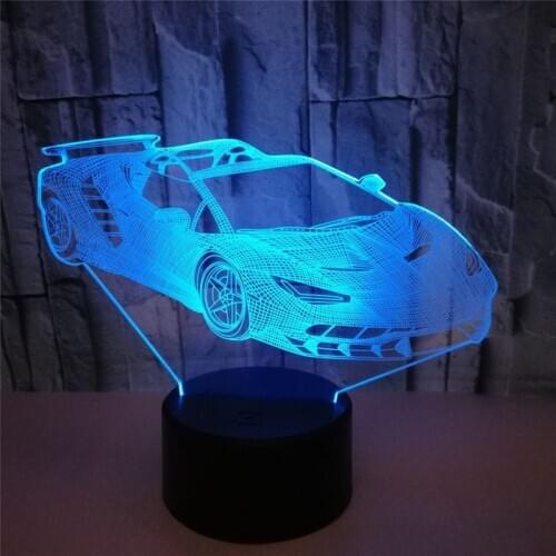 3D Hologram Lamp Cool Car Acrylic 7 Color Change Night Light Baby Touch Switch Colored lights LED USB Desk lamp Atmosphere lamp