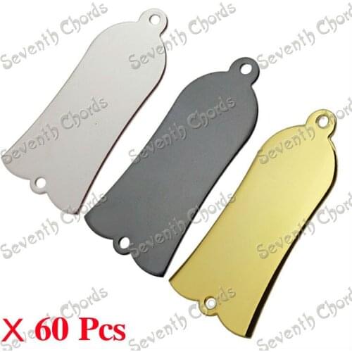 60 Pcs Metal 2 hole Truss Rod Cover Plate For Bass Guitar Replacement - - Chrome - Black - Golden