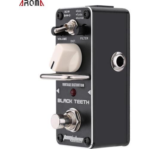 AROMA ABT-3 Black Teeth Vintage Distortion Electric Guitar Effect Pedal Mini Single Effect with True Bypass