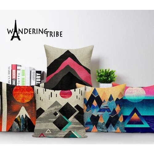 Cushion Geometric Felicity Mural Home Colorful Cushions Custom Linen Pillowcase Decorative Car Sofa Throw Pillow Covers
