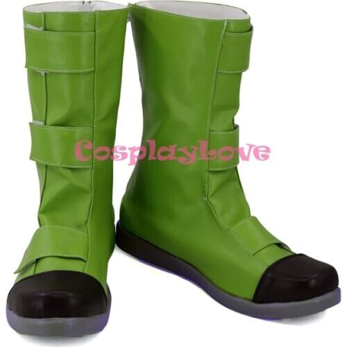 Super Future Trunks Green Cosplay Shoes Long Boots Leather Custom Made CosplayLove