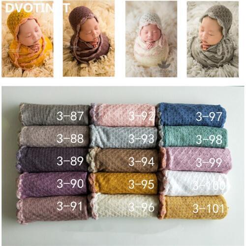Dvotinst Newborn Baby Photography Props Fotografia Lace Soft Hat+Wraps 2pcs Set Infant Studio Shooting Photo Props Shower Gift