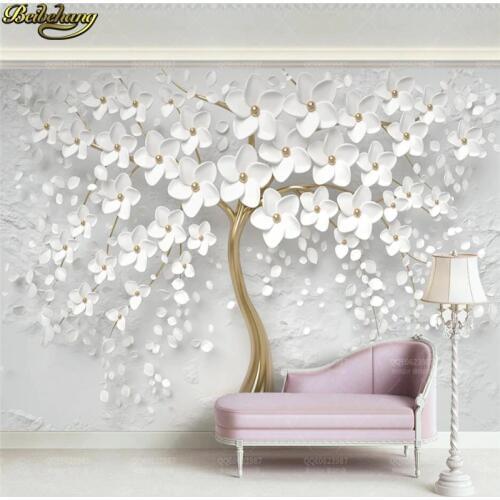 Beibehang TV Background Large Wall Painting wallpapers for Living Room Mural floral wall Paper a tree flower Murals 3d Wallpaper
