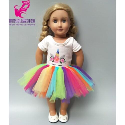18" doll dress set for 43cm Baby dolls princess tutu dress doll clothes for 17 born baby doll coat kids gifts
