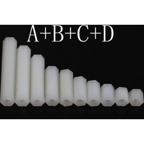 M3*5 M3*6 M3*7 M3*8 M3*9 10 12 15 16 18 19 20 Hexagonal flat head double pass nylon column plastic support column isolation M3X5