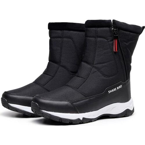 Winter Men Snow Boots Waterproof Sneakers Cold Super Warm Cotton Boots With Zipper Outdoor Male Hiking Boots Large Size
