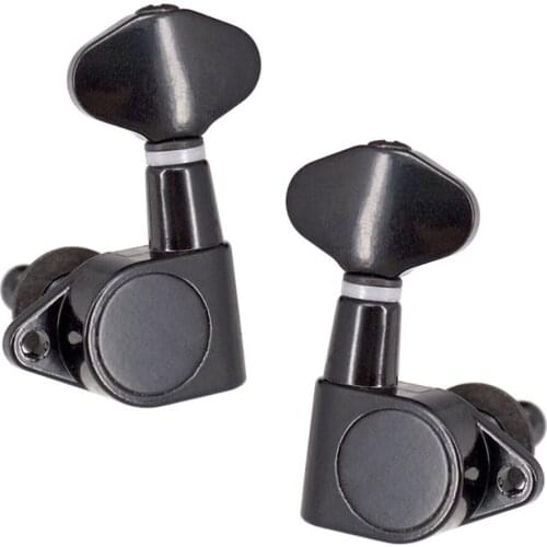 Pack of 6 Iron Closed Tuning Pegs Keys Black 3R3L for Electric Acoustic Guitar Accessory