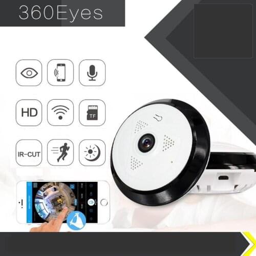 360° Fisheye Lens Panoramic Wide Angle Mini Wifi Camera 1080P HD Home Security Surveillance Cameras Support Night Vision