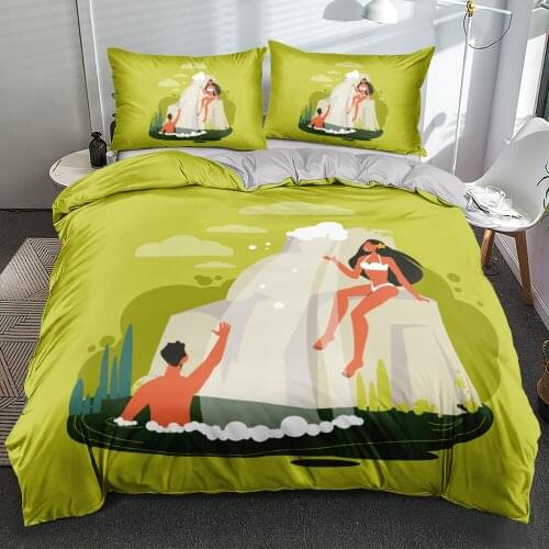 3D Custom Desgin Valentine Bedclothes Duvet Quilt Covers Linens Bed Pillow Shames King Queen Full Twin Size Gray Bedding Sets