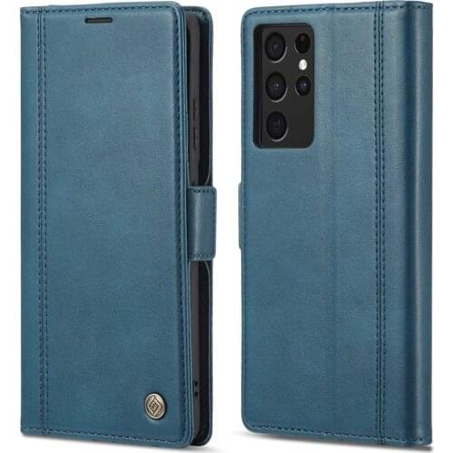Durable Case For Samsung Galaxy S21 Ultra Case S21+ Cover Wallet Bag For Samsung S21 Plus Cases Magnetic Phone Protector