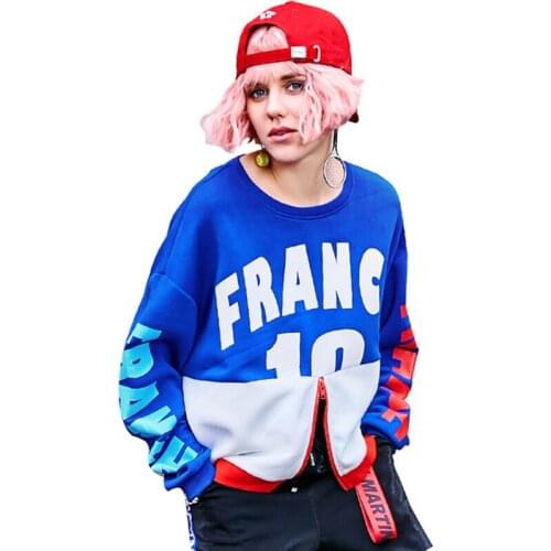 Women Autumn Pullovers O-Neck Long Sleeve Tops Ladies Fashion Letter Hit Color Print Harajuku Oversize Casual Sweatshirts Z52