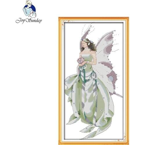 Joy Sunday Butterfly fairy Cross Stitch Painting Needlework Embroidery Cross Stitch Home Decor Craft Cross Stitch Embroidery Kit