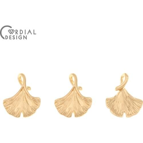 Cordial Design 100Pcs 14*16MM Jewelry Accessories/Hand Made/Pendant For DIY Necklace/Copper/Leaf Shape/Earring Findings/Charms