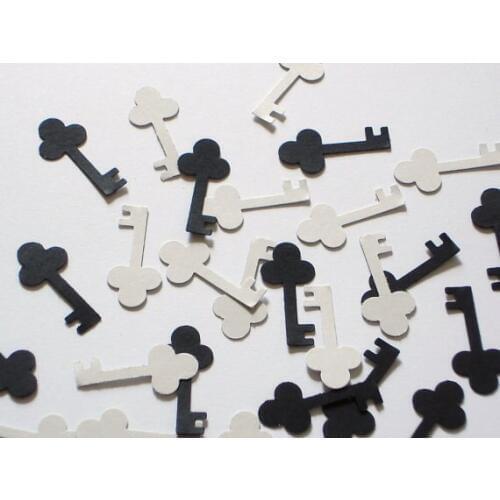 Grey and Black Key Alicw wonderland Confettis birthday wedding bridal baby shower party Table scatters scrapbooking