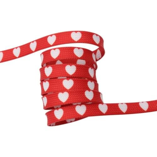 Coolstring Digital Print Sublimated Shoelaces Flat Printed Red White Heart Boot Laces Heat Transfer Latchet For Flats Sneakers