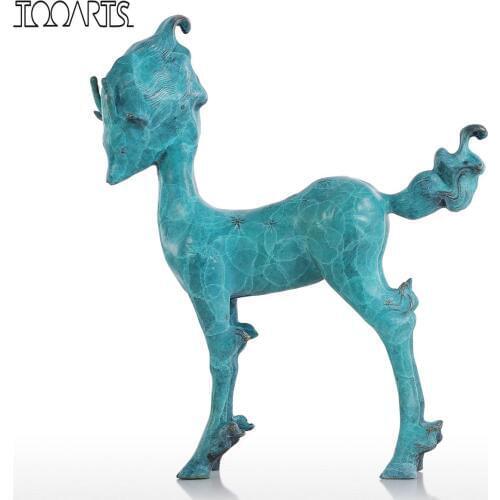 Tooarts Deer Modern Sculpture Animal Sculpture Bronze Statue Metal Sculpture Gift Home Art Decoration Accessories Decor