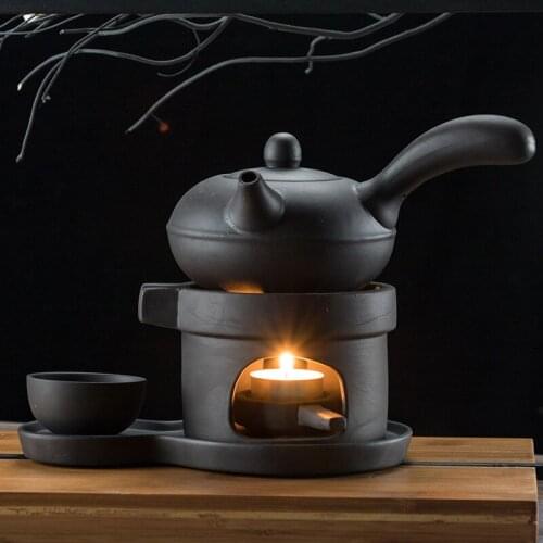 Warm Tea Maker Teapot Heating Base Ceramic Candle Tray Holding Furnace Warmer Wine Boiled Tea Heated Insulation Base MJ72012