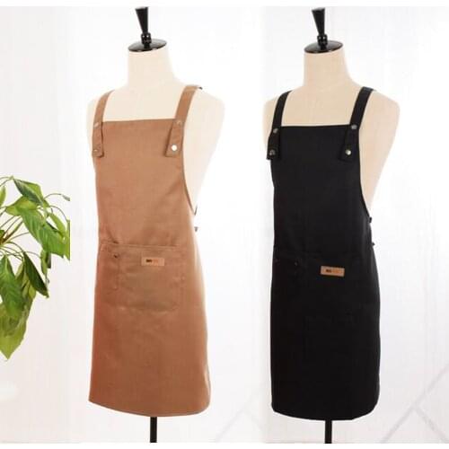 Waterproof Canvas Apron Women Adjustable Chefts Baking Aprons Men Casual Durty Proof Kitchen BBQ Cooking Avental 3