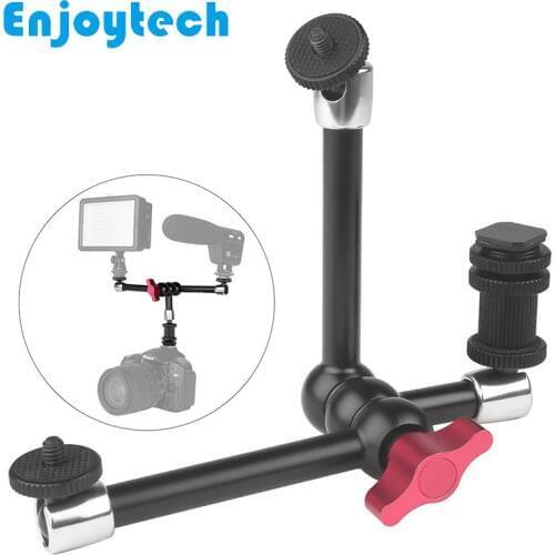 11 Inches Aluminum Alloy Magic Extention Arm Stands Bracket with Hot Shoe Tripod with Ball Head for Canon Nikon Sony DSLR Camera