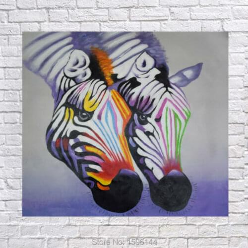 100% hand-painted oil painting zebra modern abstract art family adornment wall picture painting oil canvas Home Decor