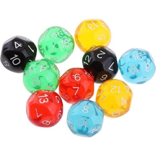 10X D16 Polyhedral Dice Translucent Dice For Dungeons And Dragons Board Dice