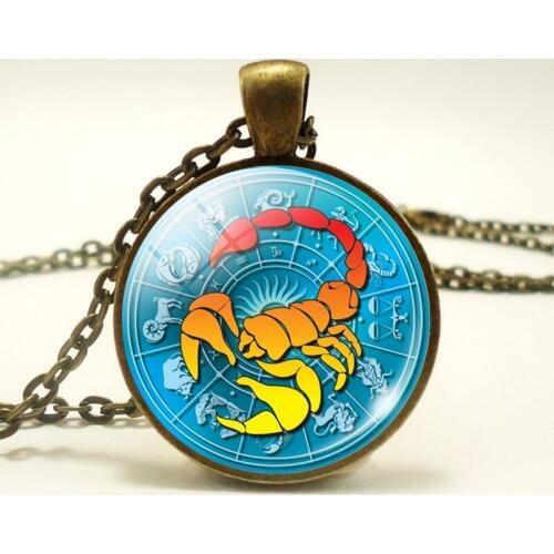 12 Constellations Signs Zodiac Signs Necklace Glass Dome Jewelry Women Birthday Gifts