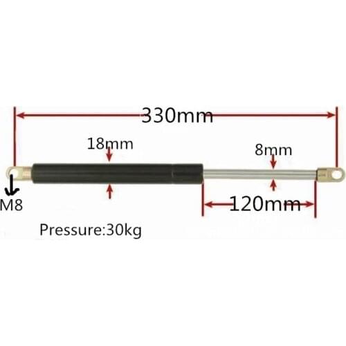 120*330mm Auto Gas Springs for Car 30KG/66lb Force 120mm Stroke Gas Spring for Furniture Gas Strut Door 330mm Central Distance