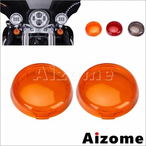 2/4pcs ABS Plastic Motorcycle Orange Turn Signal Cover For Harley Touring Road King Electra Ultra Road Glide Softails 1986-2018