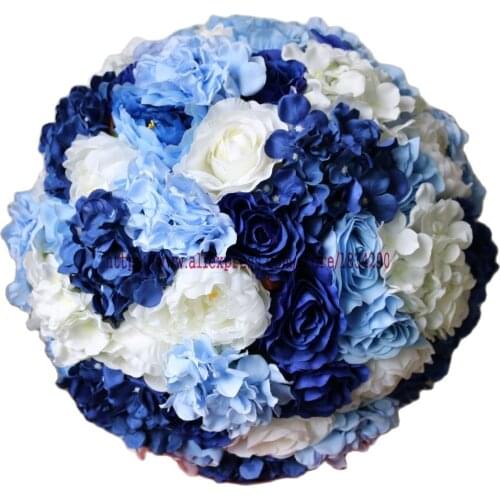 2PCS/lot 55cm Artificial silk rose hydrangea peony wedding decoration kissing ball Road lead flower wall decoration TONGFENG