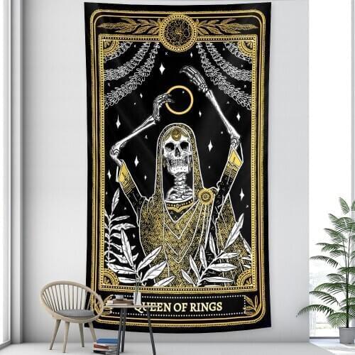 2021Tarot witchcraft psychedelic scene home art decorative tapestry Hippie Bohemian decorative Datura sheet sofa blanket