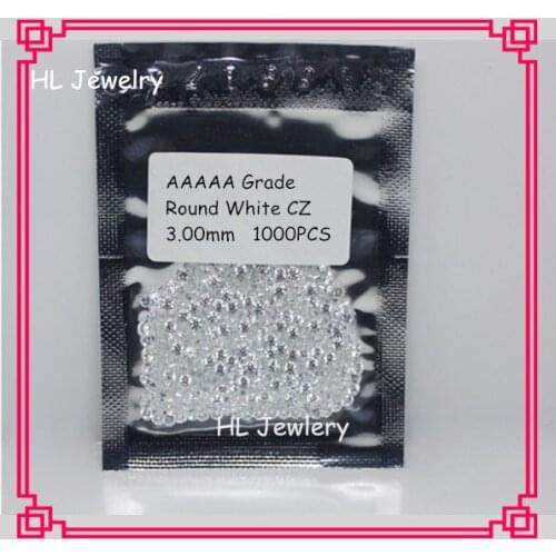 3.0mm Cubic Zirconia Round White Stone For Jewelry Best Quality 5A Grade Round CZ Stone