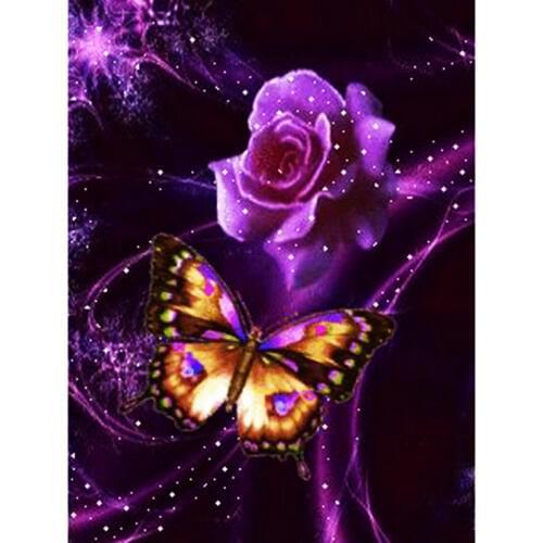 Full square round drill Diamond Painting rose 3d Cross Stitch Home Decoration Diamond Embroidery butterfly Mosaic wall art