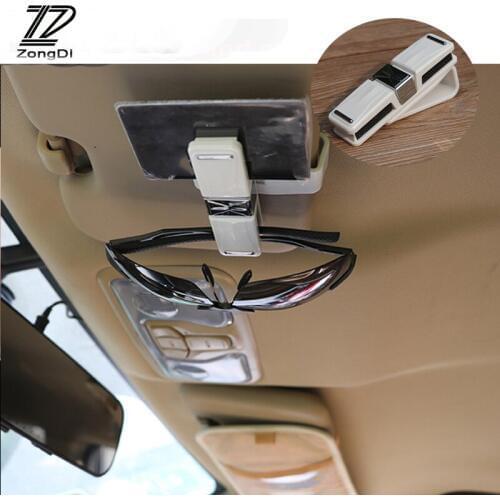 ZD For Renault Megane 2 3 Duster VW Touran Passat B6 Golf 7 T5 T4 Fiat 500 Car Glasses ABS Sunvisor Card Clip Holder Decoration
