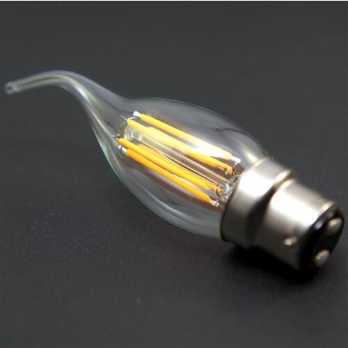 B22 E27 C35 4W 6W LED COB Edison Retro Vintage Filament Candle Light Lamp Bulbs Warm Pure White Non Dimmable AC110V AC220V