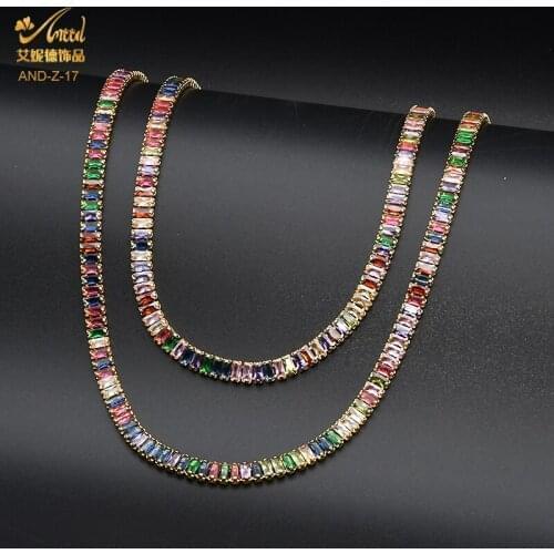 ANIID Cuban Link Chains For Jewelry With Pendants Rhinestone Choker Necklace Men Indie Large Neck Lock Tennis Bracelet Womens