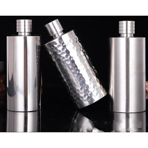 Cylindrical 304 Stainless Steel Flasks 18oz/500ml Bottle Alcohol Flagon Pot 304 Stainless steel Material Can Store Liquor