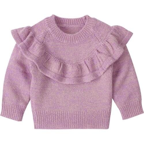 Kids Children Ruffles Princess Knitwear Knit Pullover Sweaters Tops Baby Autumn Winter Sweater Long Sleeve Girls Baby Outwear