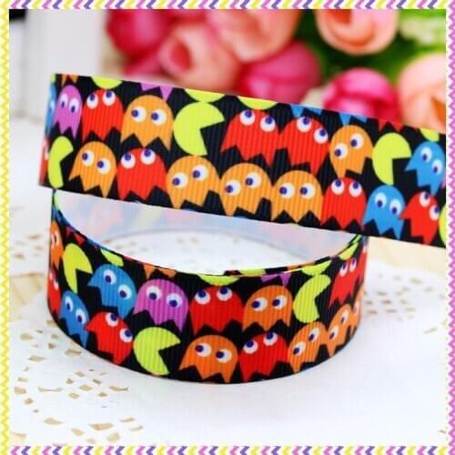 DHK 7/8'' 5yards game printed grosgrain ribbon headwear hair bow diy party decoration OEM Wholesale 22mm C1082