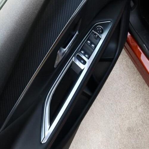 For Peugeot 3008 GT 2017 2018-2020 2021 ABS Carbon fibre Car Window Lift Switch Button Cover Trim Door Armrest Panel Frame